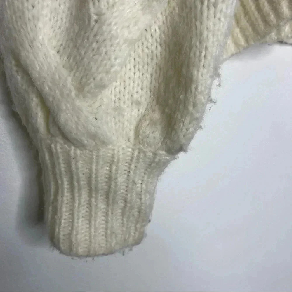 Madewell Somervell Modern Cable Turtleneck Sweater Size Small - Picture 5 of 7